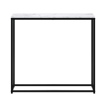 Console Table Marble-look Iron Black&White