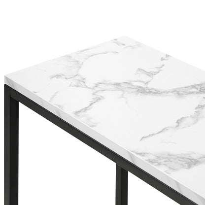 Console Table Marble-look Iron Black&White