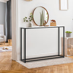 Console Table Marble-look Iron Black&White
