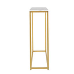 Console Table Marble-look Iron Gold&White