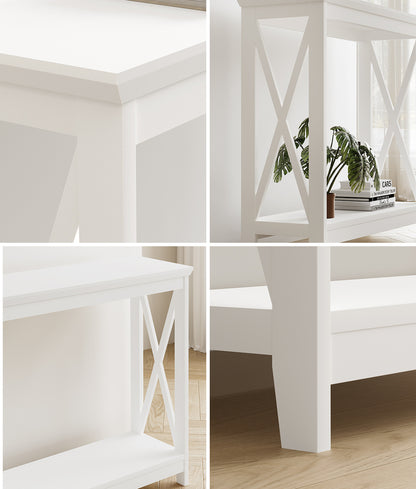 2-Tier Console Table X-Design Wooden White