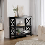 3-Tier Console Table X-Design Wooden Black