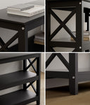 3-Tier Console Table X-Design Wooden Black