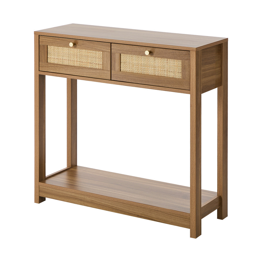 Console Table 2 Drawer Oak 80x30x80cm