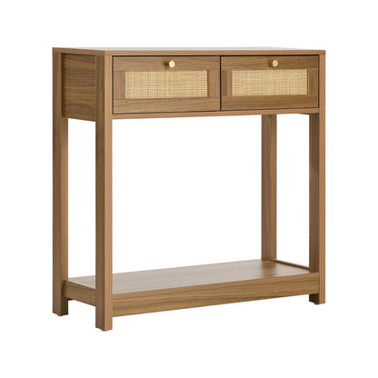 Console Table 2 Drawer Oak 80x30x80cm