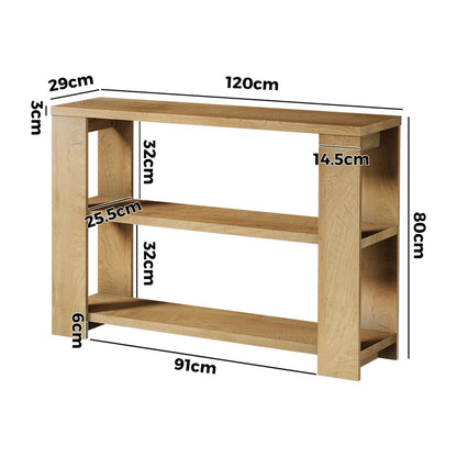 Console Table Natural Wood 120x29x80cm