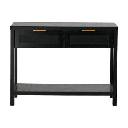 Console Table 2 Drawers Entry Table Hallway Display Black