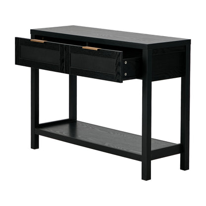 Console Table 2 Drawers Entry Table Hallway Display Black