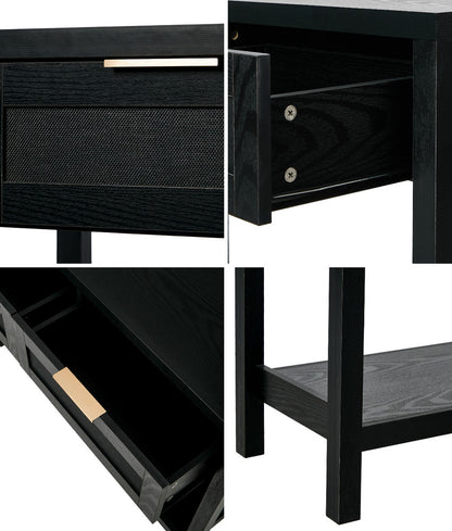 Console Table 2 Drawers Entry Table Hallway Display Black