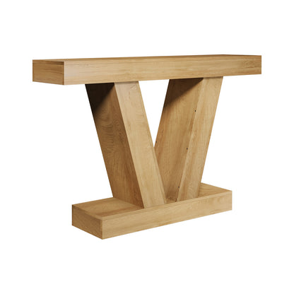 Narrow Console Table Natural V-Shape 120x29.5x80cm