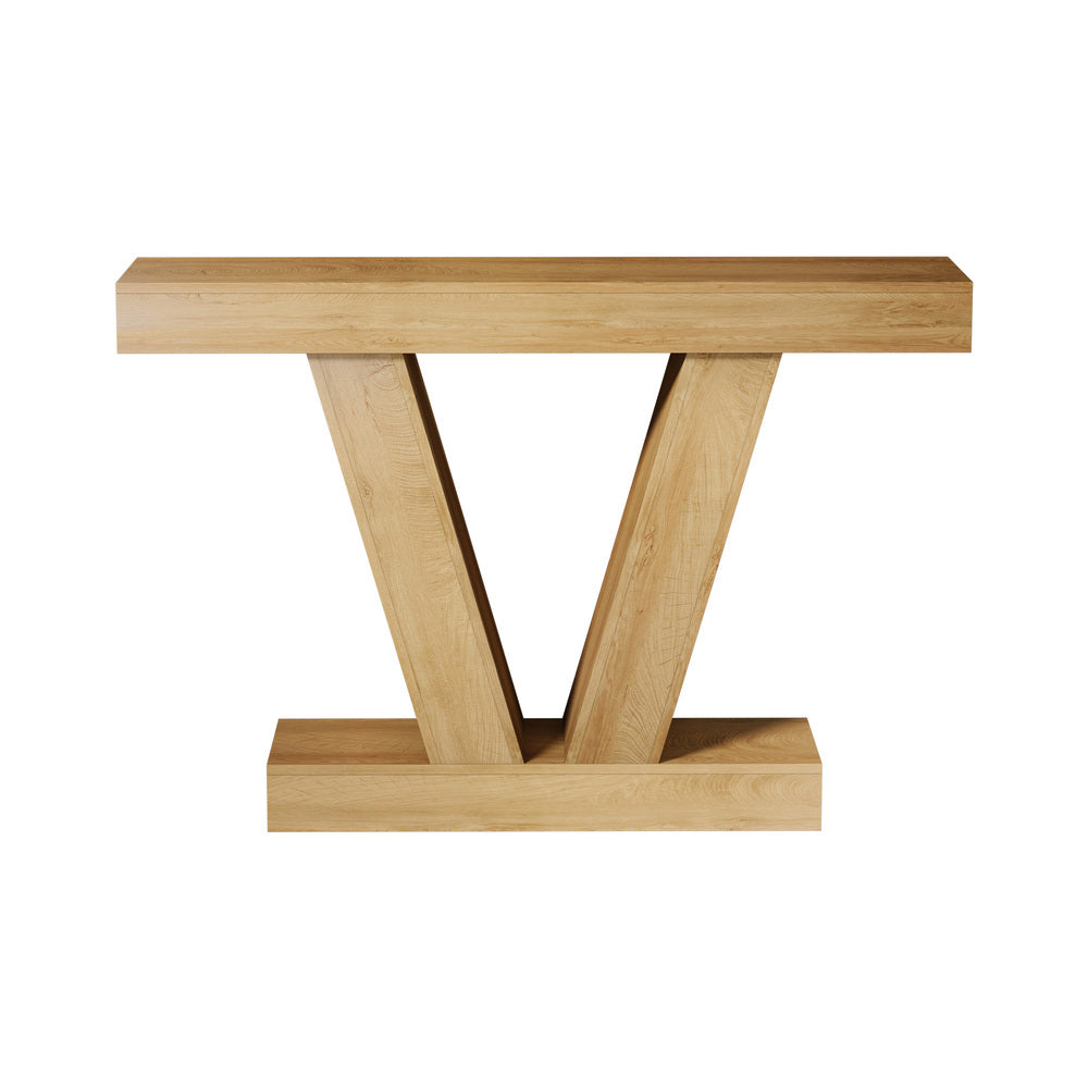 Narrow Console Table Natural V-Shape 120x29.5x80cm