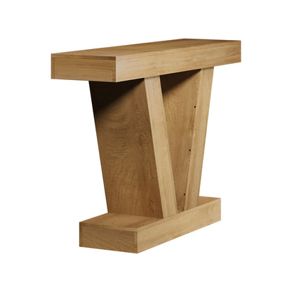 Narrow Console Table Natural V-Shape 120x29.5x80cm
