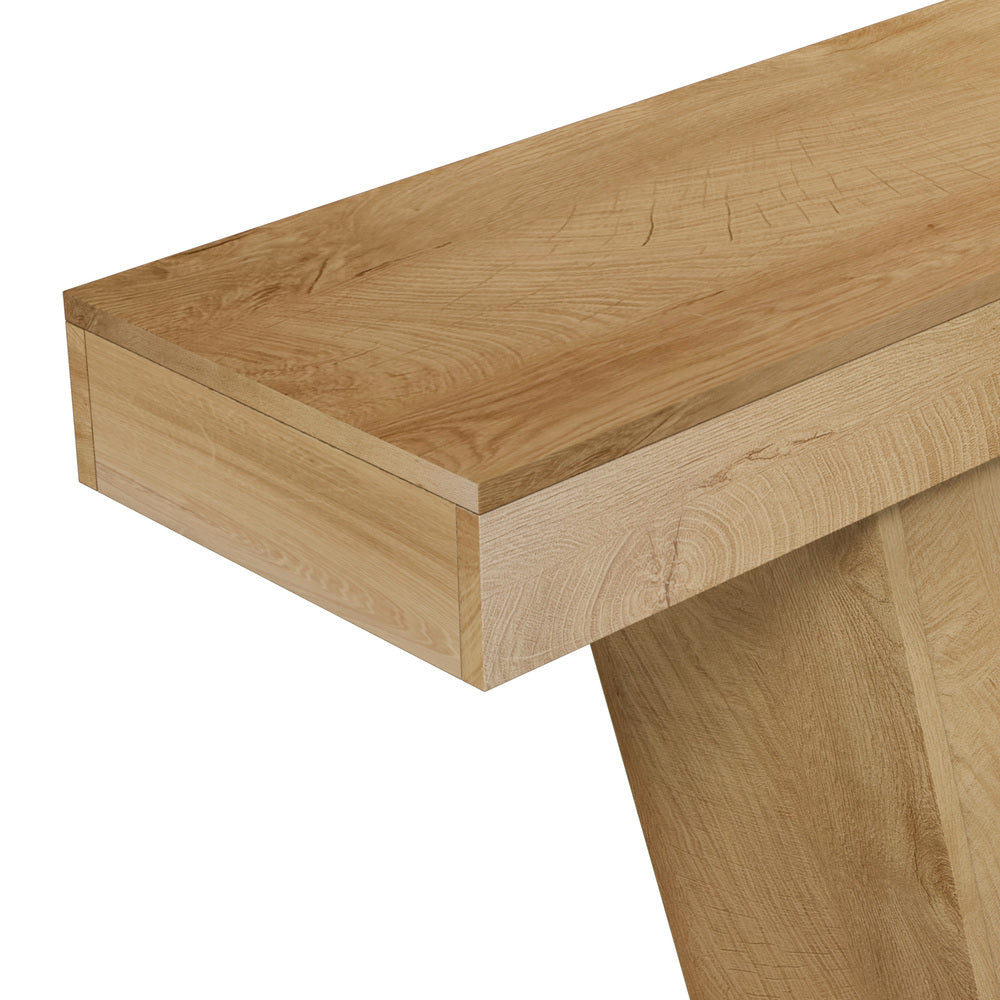 Narrow Console Table Natural V-Shape 120x29.5x80cm