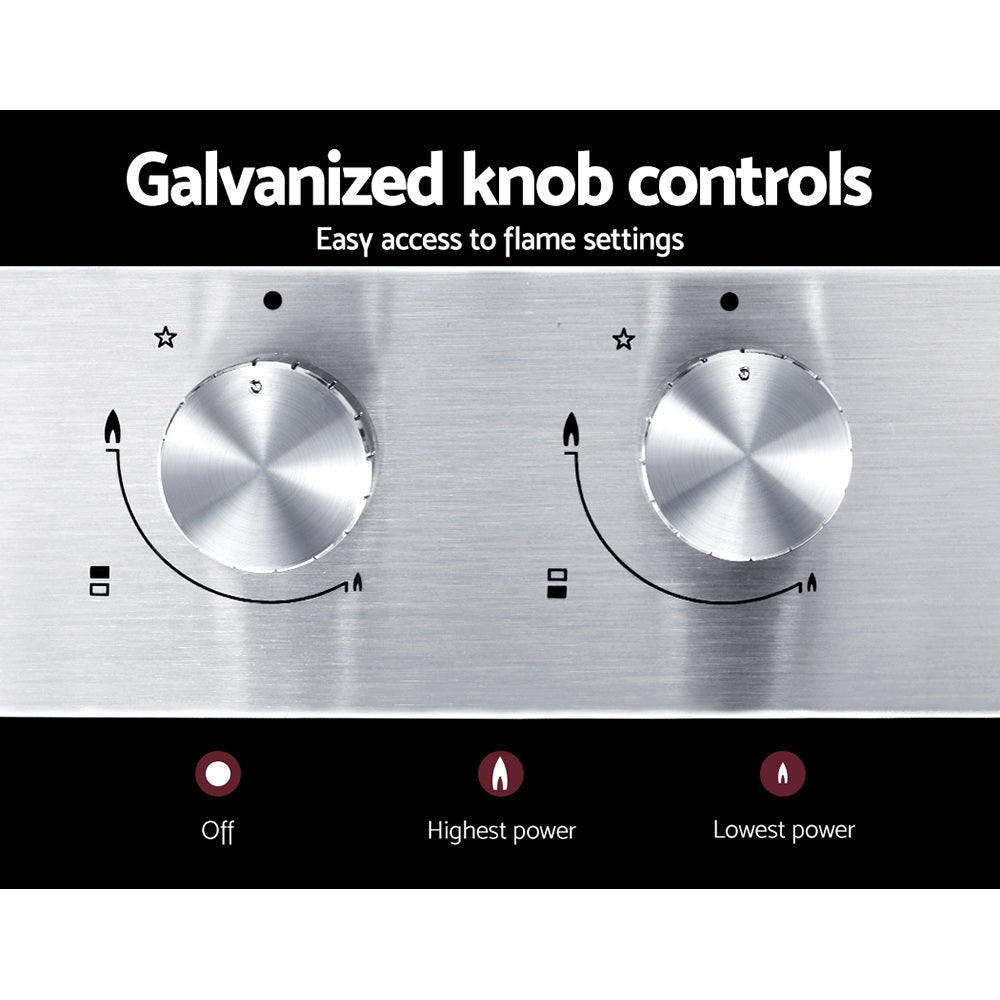Gas Cooktop 30Cm 2 Burner Silvir