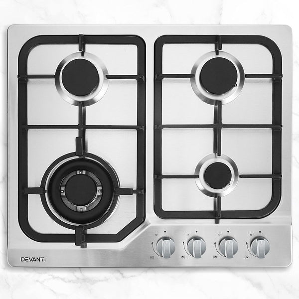  Gas Cooktop 60Cm 4 Burner Silvir