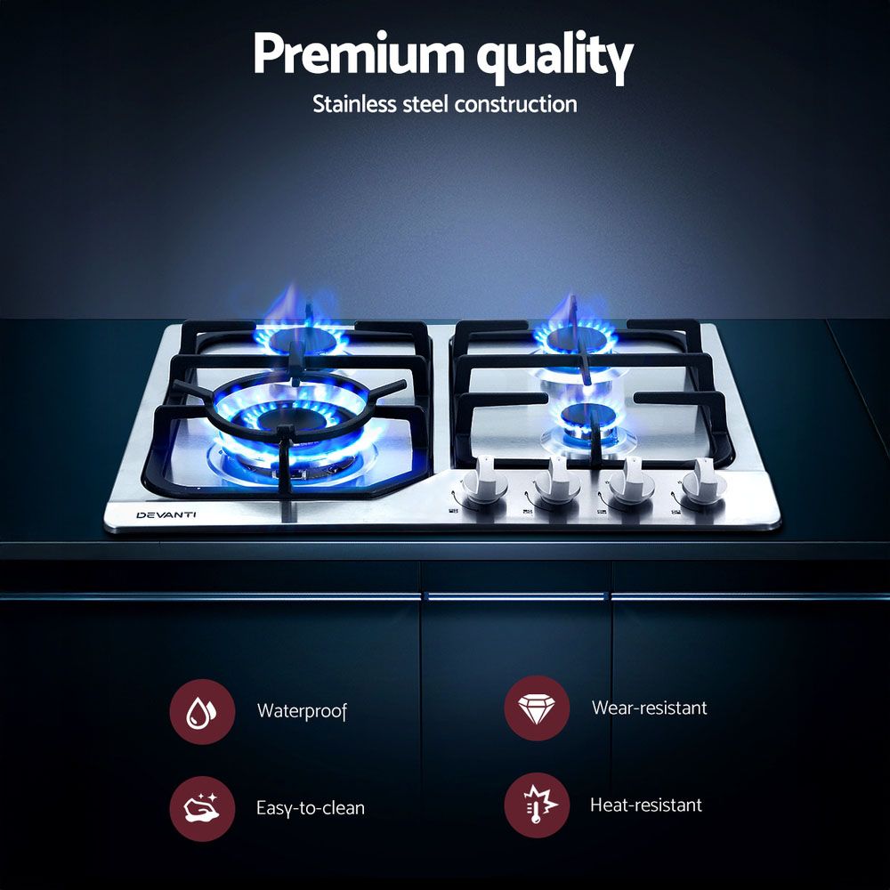 Gas Cooktop 60Cm 4 Burner Silvir