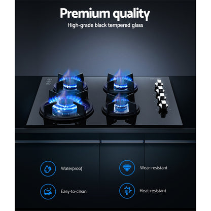 Gas Cooktop 60Cm Stove Hob Black