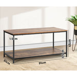 Coffee Table Side Table Storage Rack Shelf 2-Tier Industrial Furniture