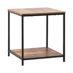 Side End Table Coffee Table Bedside Shelf 2-Tier Industrial Furniture