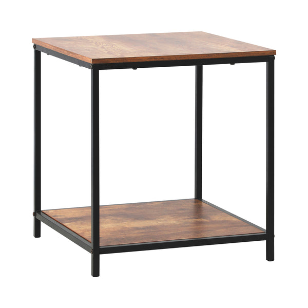  Side End Table Coffee Table Bedside Shelf 2-Tier Industrial Furniture