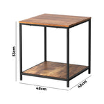 Side End Table Coffee Table Bedside Shelf 2-Tier Industrial Furniture