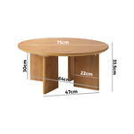 Coffee Table Round Side End Tables Wooden Natural