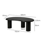 Coffee Table Cafe Desk Irregular Black