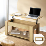 Elegant Lift-Up Top Coffee Table with White Finish and Ample Storage Space