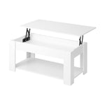 Elegant Lift-Up Top Coffee Table with White Finish and Ample Storage Space