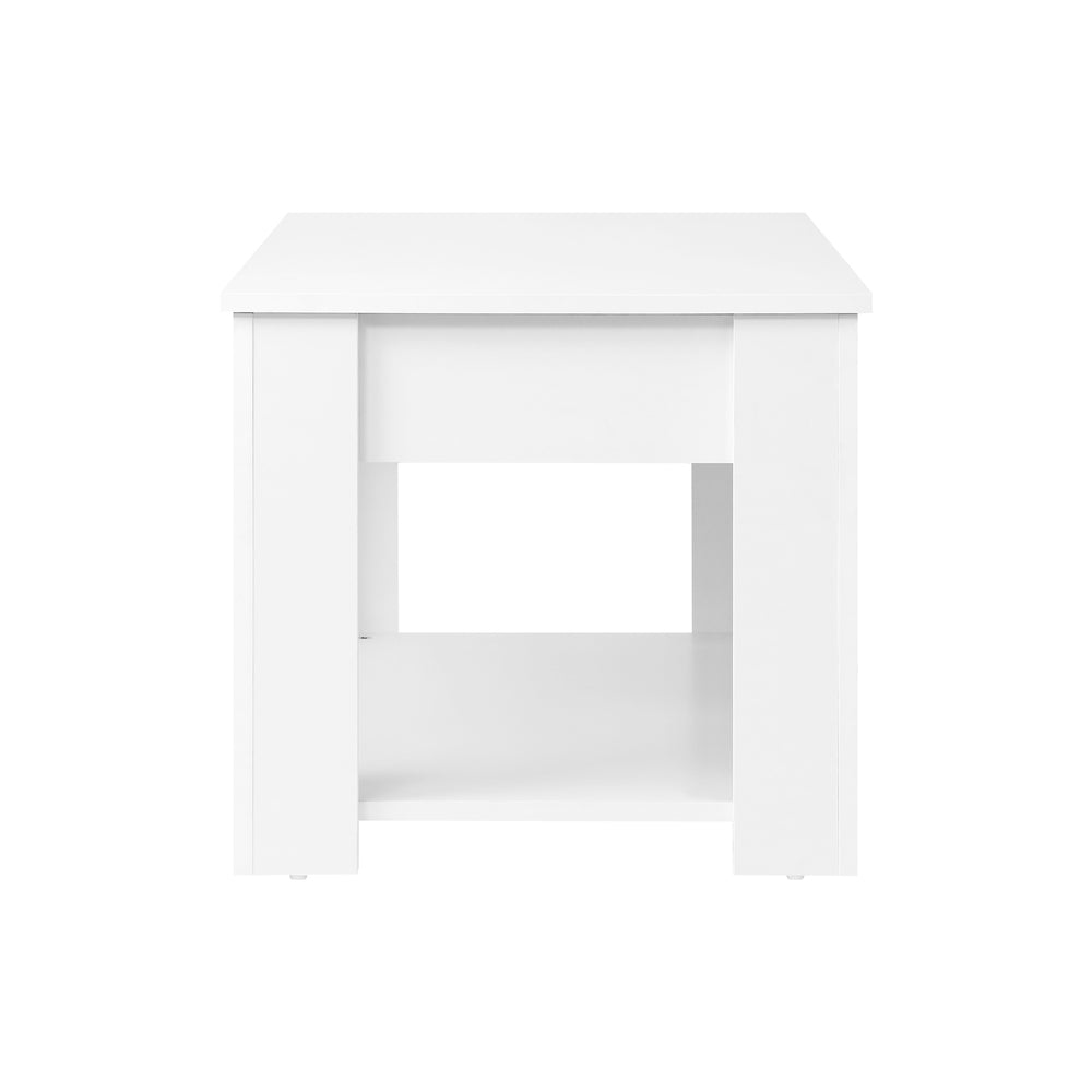 Elegant Lift-Up Top Coffee Table with White Finish and Ample Storage Space