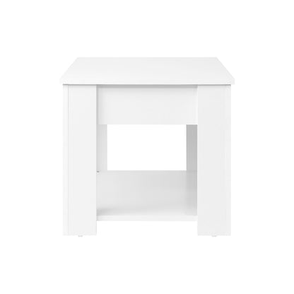 Elegant Lift-Up Top Coffee Table with White Finish and Ample Storage Space