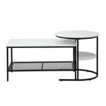 Nesting Coffee Table Set of 2 Detachable Marble Top