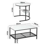 Nesting Coffee Table Set of 2 Detachable Marble Top