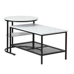 Nesting Coffee Table Set of 2 Detachable Marble Top