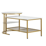 Nesting Coffee Table Set of 2 Detachable Marble Top