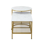 Nesting Coffee Table Set of 2 Detachable Marble Top