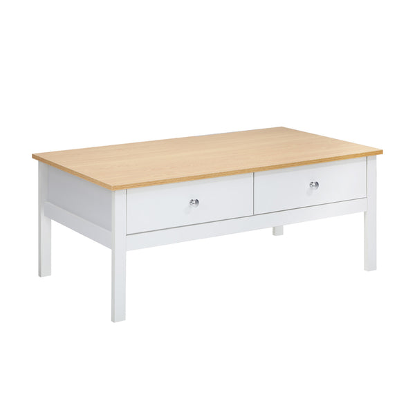  Coffee Table Storage Drawers Natural White