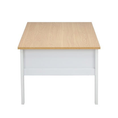 Coffee Table Storage Drawers Natural White