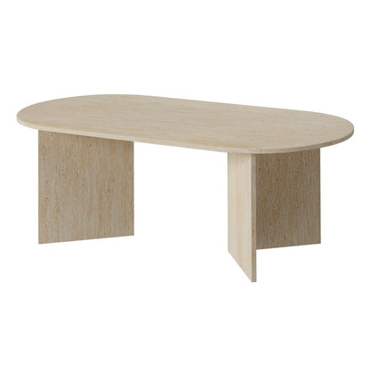 Oval Coffee Table Beige Timber 110cm | HomeAndLiving - 2