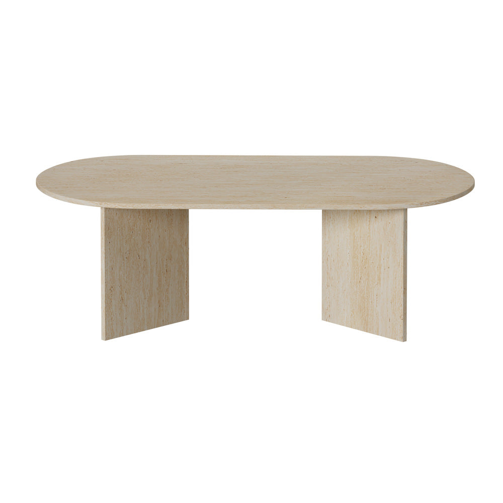 Oval Coffee Table Beige Timber 110cm | HomeAndLiving - 7