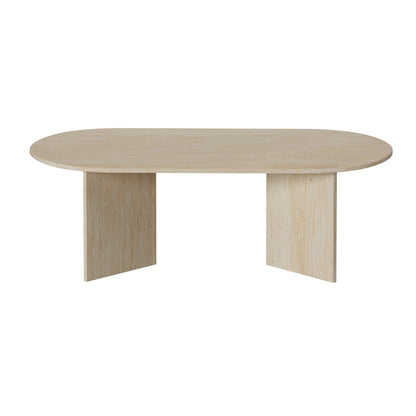 Oval Coffee Table Beige Timber 110cm | HomeAndLiving - 7