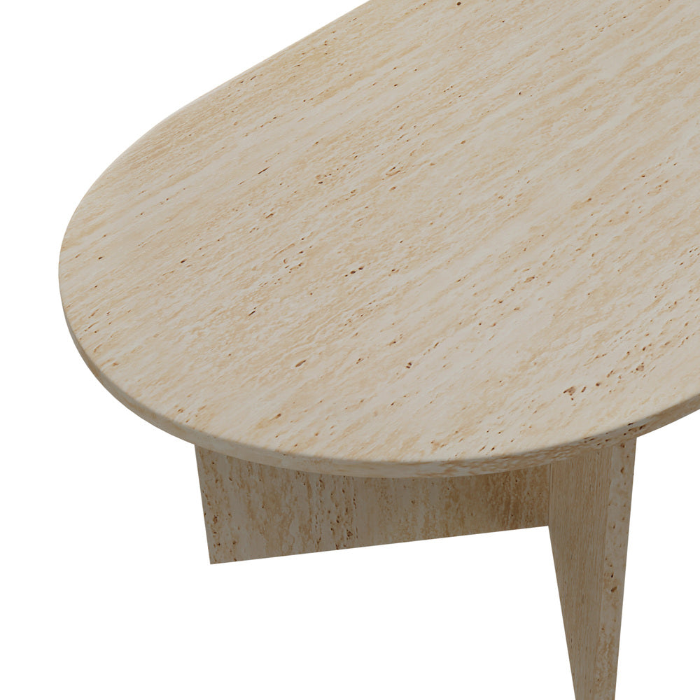 Oval Coffee Table Beige Timber 110cm | HomeAndLiving - 8