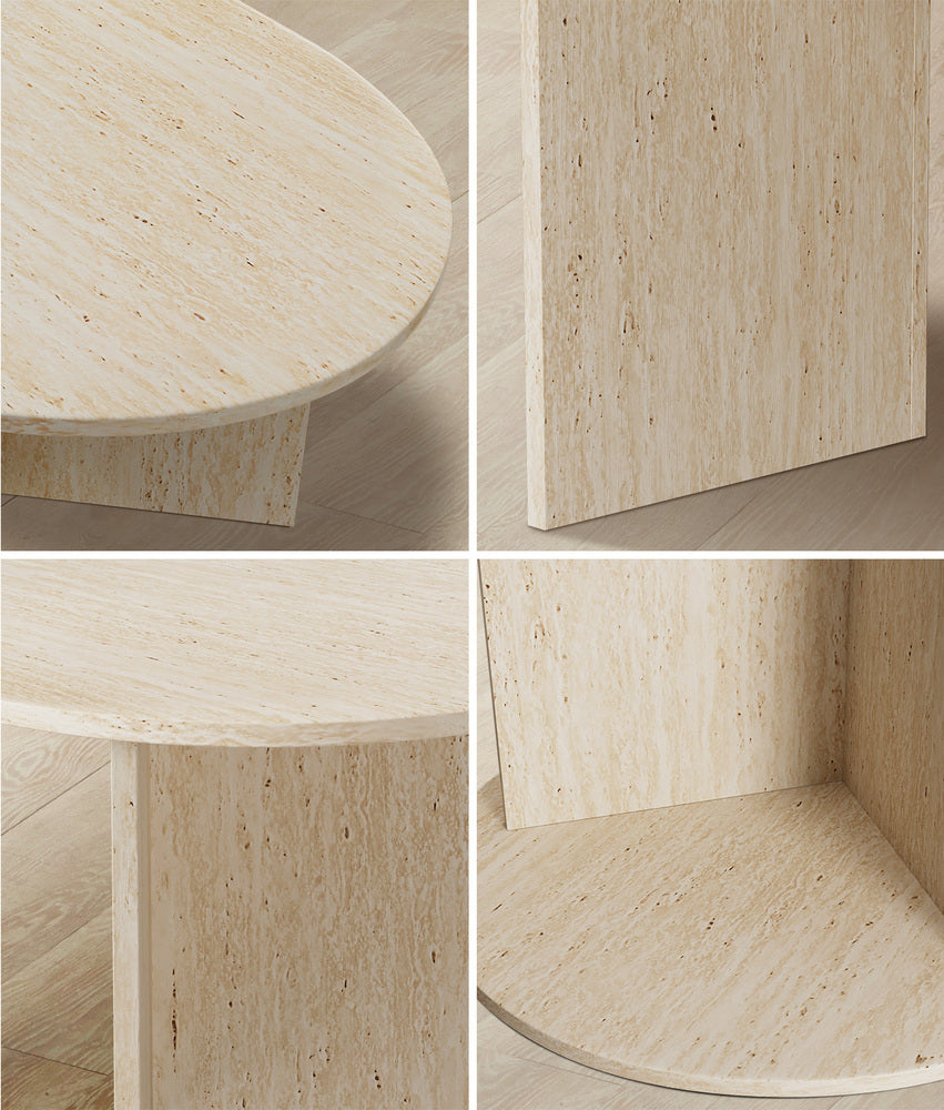 Oval Coffee Table Beige Timber 110cm | HomeAndLiving - 6
