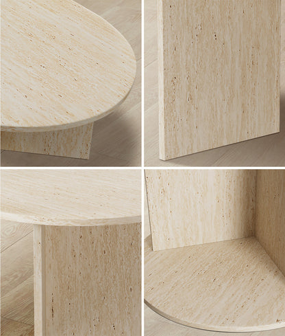 Oval Coffee Table Beige Timber 110cm | HomeAndLiving - 6