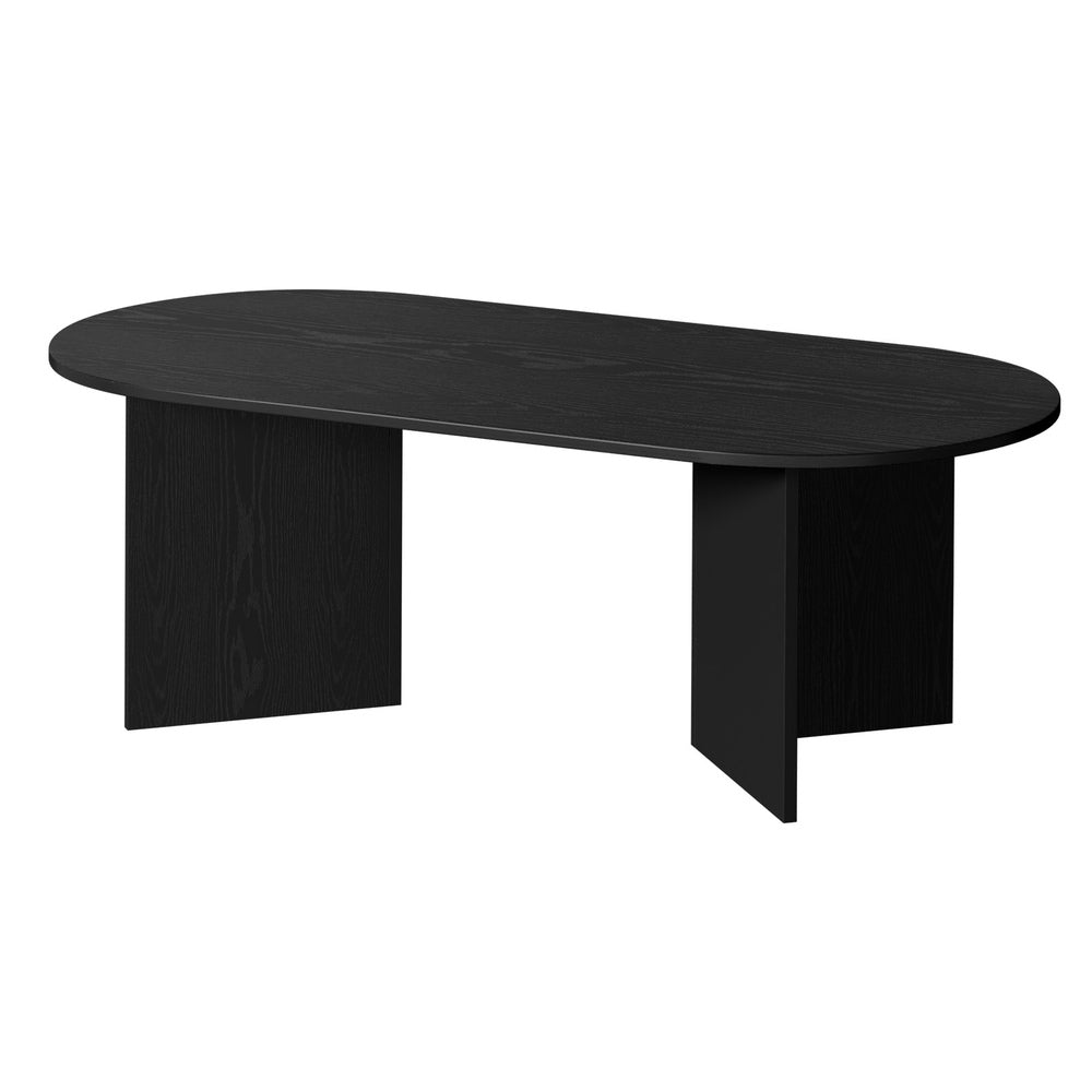 Oval Coffee Table Black Timber V-Leg | HomeAndLiving