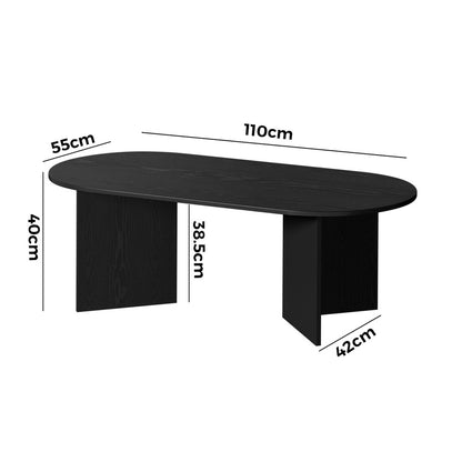 Oval Coffee Table Black Timber V-Leg | HomeAndLiving