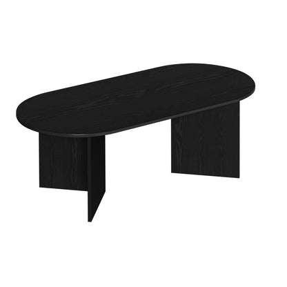 Oval Coffee Table Black Timber V-Leg | HomeAndLiving