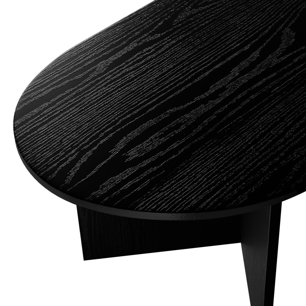 Oval Coffee Table Black Timber V-Leg | HomeAndLiving