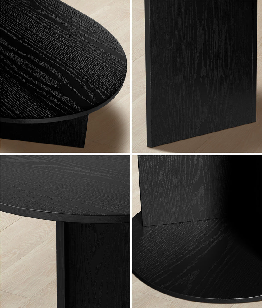 Oval Coffee Table Black Timber V-Leg | HomeAndLiving