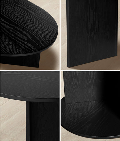 Oval Coffee Table Black Timber V-Leg | HomeAndLiving